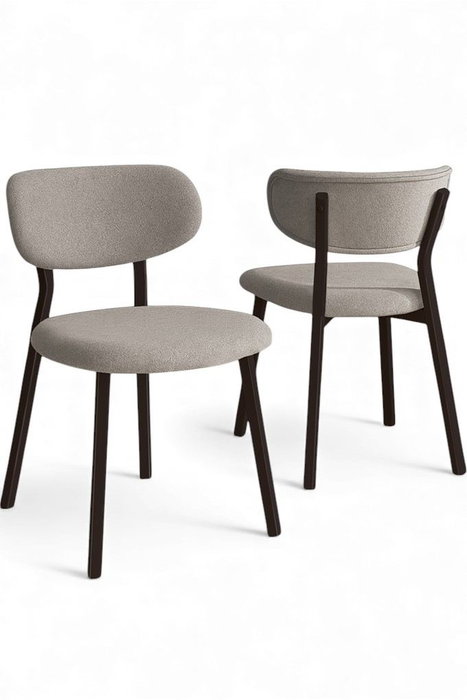 Hanah Home Toldy Juego de 6 Sillas Gris y Marrón